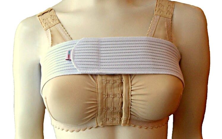 Compression bra after breast augmentation surgery