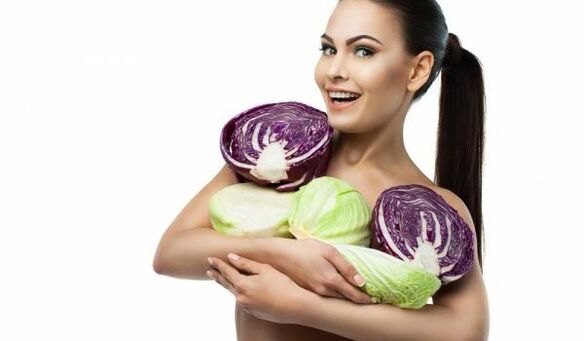 Cabbage breast enhancement effect
